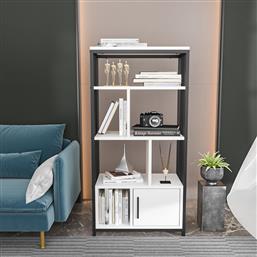 ΒΙΒΛΙΟΘΗΚΗ VALERO - WHITE, BLACK 875ZNA4567 60X120X29,6 CM ΑΙΘΡΙΟ