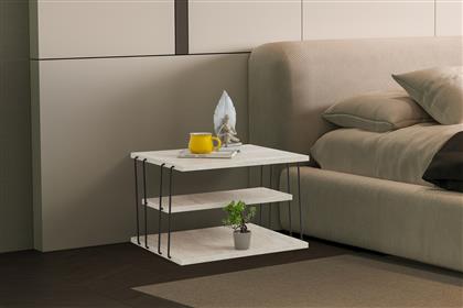 ΒΟΗΘΗΤΙΚΟ ΤΡΑΠΕΖΑΚΙ LIFON - BLACK, TRAVERTINE 854KLN4762 50X33X40 CM ΑΙΘΡΙΟ