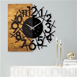 ΞΥΛΙΝΟ ΔΙΑΚΟΣΜΗΤΙΚΟ ΡΟΛΟΙ ΤΟΙΧΟΥ WOODEN CLOCK 26 539TNL1126 59X3X58 CM ΑΙΘΡΙΟ