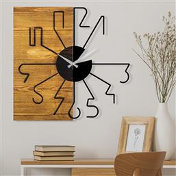 ΞΥΛΙΝΟ ΔΙΑΚΟΣΜΗΤΙΚΟ ΡΟΛΟΙ ΤΟΙΧΟΥ WOODEN CLOCK 29 539TNL1129 58X3X58 CM ΑΙΘΡΙΟ