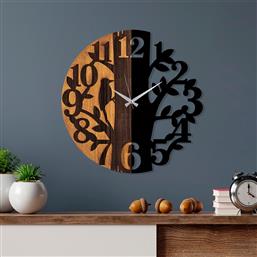 ΞΥΛΙΝΟ ΔΙΑΚΟΣΜΗΤΙΚΟ ΡΟΛΟΙ ΤΟΙΧΟΥ WOODEN CLOCK - 71 539TNL1170 Φ56 ΑΙΘΡΙΟ