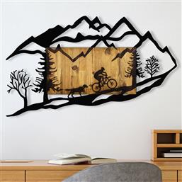 ΞΥΛΙΝΟ ΔΙΑΚΟΣΜΗΤΙΚΟ ΤΟΙΧΟΥ BICYCLE RIDING IN NATURE 1 899SKL2176 110X3X65 CM ΑΙΘΡΙΟ