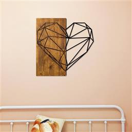 ΞΥΛΙΝΟ ΔΙΑΚΟΣΜΗΤΙΚΟ ΤΟΙΧΟΥ HEART 899SKL1338 58X58 CM ΑΙΘΡΙΟ