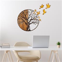 ΞΥΛΙΝΟ ΔΙΑΚΟΣΜΗΤΙΚΟ ΤΟΙΧΟΥ TREE AND BIRDS - 322-A 899SKL2669 92X71X3 CM ΑΙΘΡΙΟ