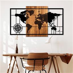 ΞΥΛΙΝΟ ΔΙΑΚΟΣΜΗΤΙΚΟ ΤΟΙΧΟΥ WORLD MAP 1-L 899SKL2623 70X121 CM ΑΙΘΡΙΟ