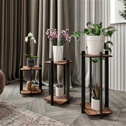 ΞΥΛΙΝΟ ΣΤΑΝΤ ΦΥΤΩΝ FLOWER DESK SQUARE - WALNUT 282PTR1305 (23X30X23) ΑΙΘΡΙΟ