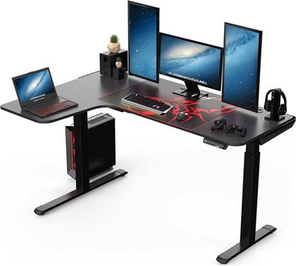 ΓΡΑΦΕΙΟ GAMING ΑΠΟ CARBON FIBER 154.9X110.9CM - ΜΑΥΡΟ/ΚΟΚΚΙΝΟ EUREKA ERGONOMIC