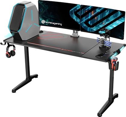 ΓΡΑΦΕΙΟ GAMING ERK-GIP-55B-V1 ΑΠΟ CARBON FIBER 148.2X60CM - ΜΑΥΡΟ EUREKA ERGONOMIC