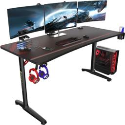 ΓΡΑΦΕΙΟ GAMING ERK-GIP-P60B B ΑΠΟ CARBON FIBER 152.4X70CM - ΜΑΥΡΟ EUREKA ERGONOMIC