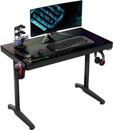 ΓΡΑΦΕΙΟ GAMING GEN-I43 ESPORT ΑΠΟ CARBON FIBER 110X61CM - ΜΑΥΡΟ EUREKA