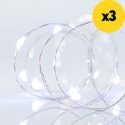 100 ΑΣΗΜΙ ΧΑΛΚΟΣ ΛΕΥΚA MINI LED 45V ΣΤΑΘΕΡΟ 5M ANA 10CM ΙΡ44 600-11730 ΣΕΤ 3 ΤΜΧ EUROLAMP