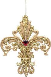 ΑΚΡΥΛΙΚΟ ΣΤΟΛΙΔΙ FLEUR DE LIS ΧΡΥΣΟ ΜΕ ΚΟΚΚΙΝΟ ΛΙΘΟ 11.4X1X13.7CM 600-47668 EUROLAMP