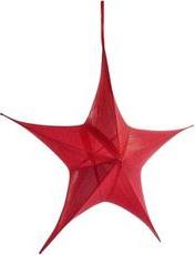 ΑΣΤΕΡΙ ΥΦΑΣΜΑΤΙΝΟ ΚΟΚΚΙΝΟ ΜΕΤΑΛΛΙΚΟ 110CM 600-40817 EUROLAMP