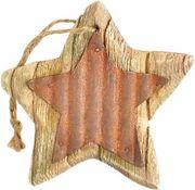 ΑΣΤΕΡΙ ΞΥΛΙΝΟ ΚΡΕΜΑΣΤΟ ΜΕ ΜΕΤΑΛΛΙΚΗ ΔΙΑΚΟΣΜΗΣΗ 105X105X12CM 600-43767 EUROLAMP