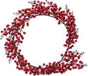 ΣΤΕΦΑΝΙ ΜΕ ΚΟΚΚΙΝΑ BERRIES 50CM 600-47652 EUROLAMP