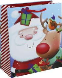 EUROWRAP ΧΑΡΤΙΝΗ ΤΣΑΝΤΑ CUTE SANTA REINDEER MEDIUM (X-32646-3C)