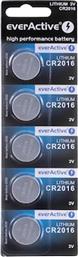 ΜΠΑΤΑΡΙΑ LITHIUM BATTERIES MINI CR2016 BLISTER 5 PCS. EVERACTIVE