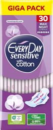 ΣΕΡΒΙΕΤΕΣ SENSITIVE COTTON MAXI NIGHT ULTRA PLUS 30 ΤΕΜΑΧΙΑ EVERYDAY