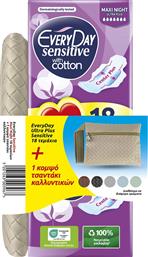 ΣΕΡΒΙΕΤΕΣ ULTRA PLUS SENSITIVE MAXI NIGHT 18 ΤΕΜΑΧΙΑ+ΤΣΑΝΤΑΚΙ EVERYDAY