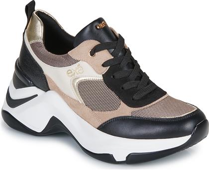 XΑΜΗΛΑ SNEAKERS 106-22WEX123-PU-BLACK-BEIGE EXE