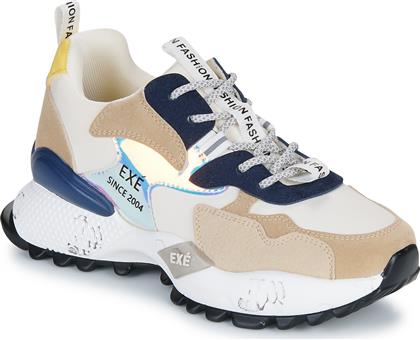 XΑΜΗΛΑ SNEAKERS 19V03-1-PU-BEIGE-BLACK EXE