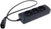 NSP-0517 POWER STRIP 3 SOCKETS FOR UPS SYSTEM (IEC CONNECTOR) BLACK EXTREME MEDIA