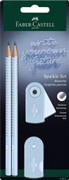 BLISTER ΣΕΤ SPARKLE II SKY BLUE 4 ΤΕΜΑΧΙΑ - 2 ΜΟΛΥΒΙΑ,1 SLEEVE MINI ΓΟΜΑ ΚΑΙ 1 SLEEVE MINI ΞΥΣΤΡΑ - 077218471 FABER CASTELL