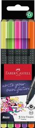 ΣΕΤ ΣΤΥΛΟ ΜΕ ΛΕΠΤΗ ΜΥΤΗ ''GRIP FINEPEN NEON 0.4 MM'' - 077151603 FABER CASTELL