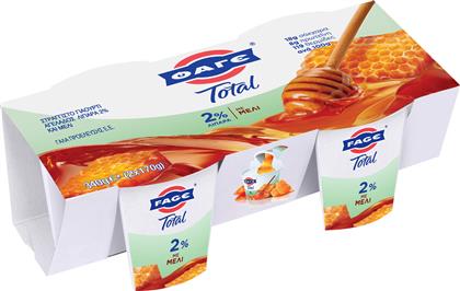 ΓΙΑΟΥΡΤΙ ΣΤΡΑΓΓΙΣΤΟ TOTAL 2% ΛΙΠΑΡΑ ΜΕ ΜΕΛΙ (2 X150 G) ΦΑΓΕ