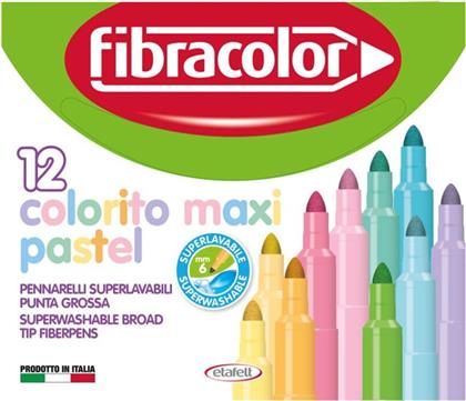 FIBRACOLOR ΜΑΡΚΑΔΟΡΟΙ COLORITO PASTEL MAXI 12ΤΜΧ (630SW012SCP27)