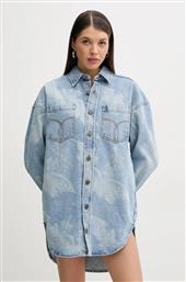 ΦΟΡΕΜΑ ΤΖΙΝ ANGEL PRINT DENIM SHIRT DRESS ΧΡΩΜΑ: ΜΠΛΕ, W02SPDDR313DN03DN02 FIORUCCI