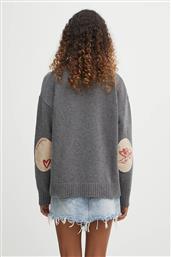 ΜΑΛΛΙΝΟ ΠΟΥΛΟΒΕΡ CUPID ELBOW PATCH ΧΡΩΜΑ: ΓΚΡΙ, W02FPKSW335KN03GY01 FIORUCCI