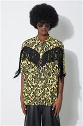 ΠΟΥΚΑΜΙΣΟ BANIMALIER PRINT FRINGED SHIRT ΧΡΩΜΑ: ΚΙΤΡΙΝΟ, M01FPTSH054VI01YW02 FIORUCCI