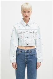 ΒΑΜΒΑΚΕΡΟ ΤΖΙΝ ΜΠΟΥΦΑΝ CONFETTI DOT CROPPED DENIM ΧΡΩΜΑ: ΜΠΛΕ, W02SPDJA308DN03DN08 FIORUCCI