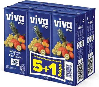 ΦΥΣΙΚΟΣ ΧΥΜΟΣ 9 ΦΡΟΥΤΑ 250ML 5+1 ΔΩΡΟ