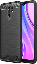 CARBON BACK COVER CASE FOR XIAOMI REDMI 9 BLACK FORCELL