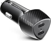 CARBON CAR CHARGER TYPE C 3.0 PD20W + TYPE C 3.0 PD20W CC50-2C BLACK (TOTAL 40W) FORCELL