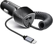 CARBON CAR CHARGER USB QC 3.0 18W + CABLE FOR TYPE C 3.0 PD20W CC50-1AC BLACK (TOTAL 38W) FORCELL