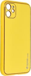 LEATHER BACK COVER CASE FOR IPHONE 11 6,1 YELLOW FORCELL