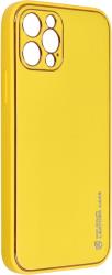 LEATHER BACK COVER CASE FOR IPHONE 12 PRO YELLOW FORCELL