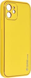LEATHER BACK COVER CASE FOR IPHONE 12 YELLOW FORCELL