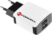 TRAVEL CHARGER 2X USB UNIVERSAL 2A + TYPE-C CABLE FORCELL από το e-SHOP
