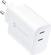 WALL CHARGER WITH 2 USB TYPE C SOCKETS - 3A 35W WITH PD AND QUICK CHARGE 4.0 FUNCTION FORCELL