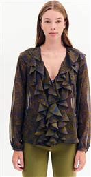 ΓΥΝΑΙΚΕΙΑ ΜΠΛΟΥΖΑ ΜΕ ALL-OVER ΔΙΑΤΡΗΤΟ ΣΧΕΔΙΟ ΜΕ ΛΑΧΟΥΡΙΑ ΚΑΙ ΒΟΛΑΝ - 081.10.01.012 ΛΑΔΙ FOREL