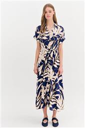 ΓΥΝΑΙΚΕΙO MIDI ΦΟΡΕΜΑ ΜΕ ALL-OVER PRINT ΣΕΜΙΖΙΕ - 080.50.01.007 ΜΠΛΕ ΣΚΟΥΡΟ FOREL