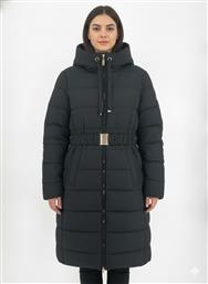 ΜΑΚΡΥ ΜΠΟΥΦΑΝ ΚΑΠΙΤΟΝΕ ΣΕ ΜΑΥΡΟ ΧΡΩΜΑ ΜΕ ΖΩΝΗ - ΜΑΥΡΟ FOREL