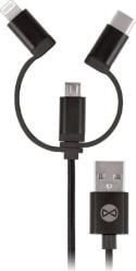 3IN1 CABLE USB TO MICRO USB/ LIGHTNING / TYPE-C BLACK FOREVER από το e-SHOP