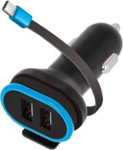 CC-02 DUAL USB CAR CHARGER 3A WITH CABLE TYPE-C FOREVER από το e-SHOP