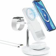 MACS-100 MAGNETIC WIRELESS CHARGING STATION WITH POWER BANK WHITE 5IN1 FOREVER