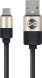 MODERN CABLE USB TO TYPE-C BLACK FOREVER από το e-SHOP